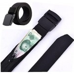 Anti-theft Money Belt Travel Cash Wallet Strap with Secret Hidden Zipper Portable Pouch Waistband for Travelling Hiking Airports