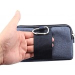 Cell Phone Belt Clip Pouch Blue Cell Phone Belt Pouch Horizontal 6.3 inch Small Men Cell Phone Waist Packs Purse Wallet Tablet Bag Travel Camping Hiking Sport Phone Case with Belt Loop Carabiner
