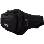 Ladies Mens Canvas Style Travel Holiday Bum Bag Waist Bag with Adjustable Strap Black