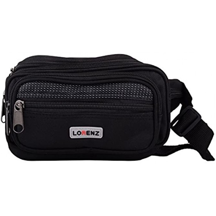 Ladies Mens Canvas Style Travel Holiday Bum Bag Waist Bag with Adjustable Strap Black