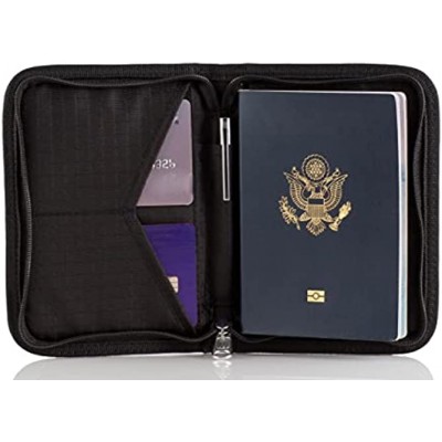 Zero Grid Passport Wallet Travel Document Holder with RFID Blocking One Size Midnight