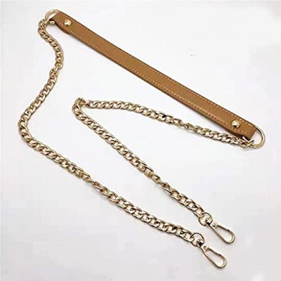 ZNBJJWCP 120cm PU Leather Bag Chain Shoulder Bag Strap Buckle Handle Gold Metal Chain Repalcement Solid Handbag Accessories Color : F