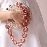 ZNBJJWCP Fashion Acrylic Resin Metal Circle Handbags Handle Straps 1 PC 60cm Detachable Replacement Women Shoulder Strap Bag Accessories