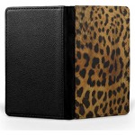 Animal Leopard Print Art Leather Passport Holder for Men & Women British Half Printed Passport Cover Case Passport Wallet