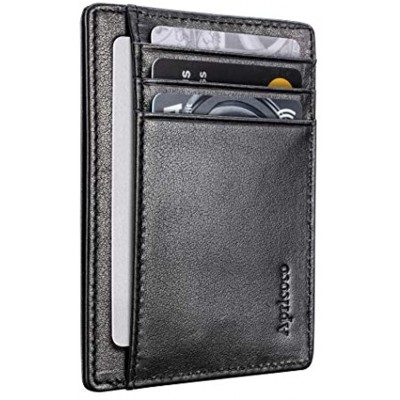 APRICOCO Slim Wallet and Minimalist Card Holder with RFID Blocking Holds 7 Cards and Bank Notes Includes Gift Box