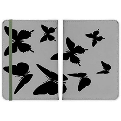 Butterfly Silhouette Design Leather Passport Holder for Men & Women British Full Printed Passport Cover Case Passport Wallet