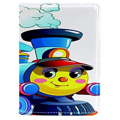 Cartoon Train Leather Passport Holder Cover Case Travel Wallet Organize Passport and Credit Cards 4.5x6.5 inch
