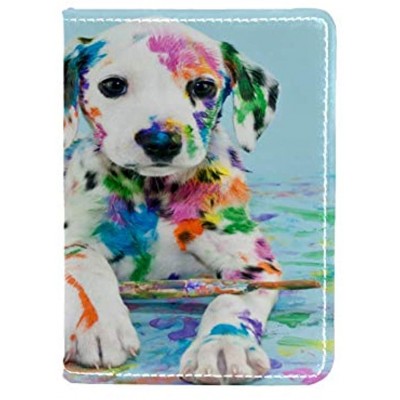 Dalmation Puppy Leather Passport Holder Cover Case Travel Wallet Organize Passport and Credit Cards 4.5x6.5 inch
