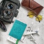 Doulove Passport and Vaccine Card Holder Combo Passport Holder with Vaccine Card Slot Leather Passport Cover Case for Women Men Teal Classic