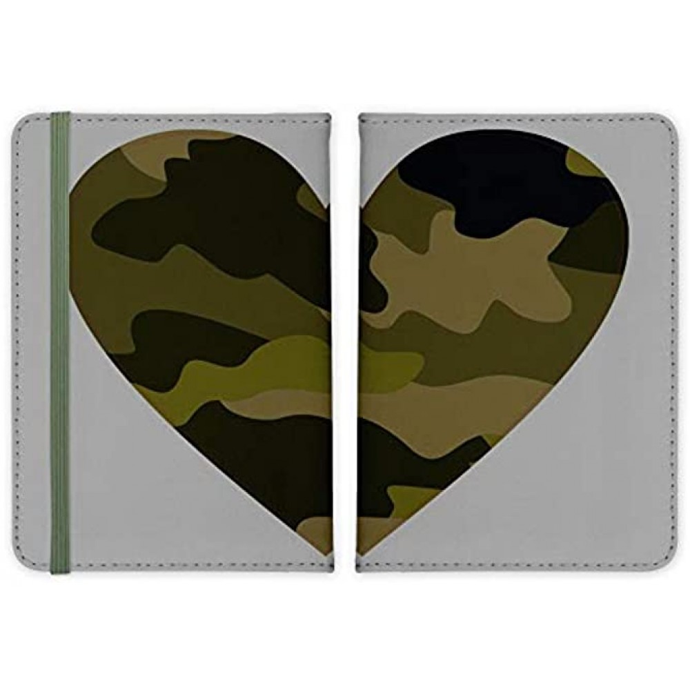 DPM Camouflage Love hart Art Leather Passport Holder for Men & Women British Full Printed Passport Cover Case Passport Wallet