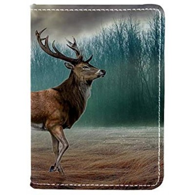 Forest Elk Leather Passport Holder Cover Case Travel Wallet Organize Passport and Credit Cards 4.5x6.5 inch