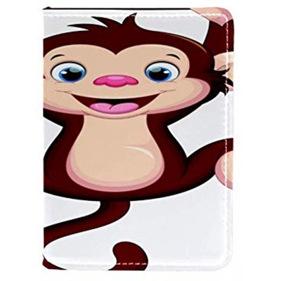 Funny Monkeys Leather Passport Holder Cover Case Travel Wallet Organize Passport and Credit Cards 4.5x6.5 inch