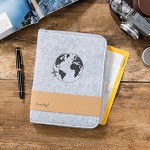 ID bag travel organiser passport cover A5 made of felt with zip globe choice of colour case for passport travel documents air ticket ID card lightgrey Grey 71-001-017-0004-1011