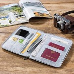 ID bag travel organiser passport cover A5 made of felt with zip globe choice of colour case for passport travel documents air ticket ID card lightgrey Grey 71-001-017-0004-1011