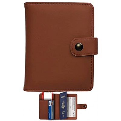 Passport and Vaccine Card Holder PU Leather Passport Case Travel Wallet for Women Men Passport Holder Cover with Vaccination Card Slot Combo solid brown