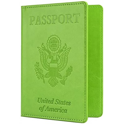 Passport and Vaccine Card Holder PU Leather Passport Holder with Vaccine Card Slot Passport Case Cover Protector Fruit Green,