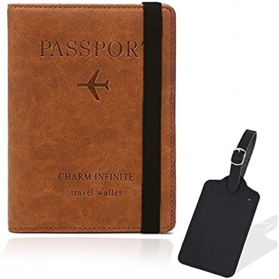 Passport Cover Passport Holder Premium Leather Passport RFID Blocking Passport Cover Passport Case Passport Case for Women and Men for Credit Cards ID and Travel Documents Orange