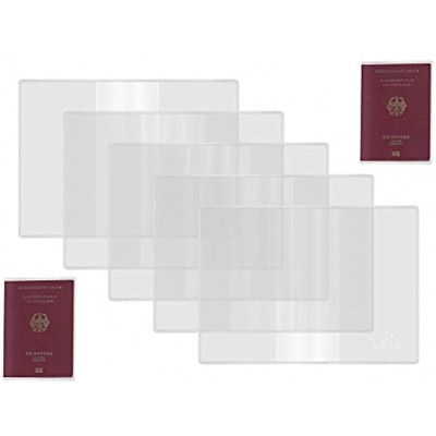 Passport Covers 5 Pack Clear Plastic Passport Protector Transparent Frosted Protective Passport Holders for Standard Size Passports RFID ID Card Covers Travel Organizer Accessories for Women Men