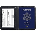 Passport Holder Cover Wallet Case for Women Men RFID Blocking Leather Vaccine Card Holder Travel Wallets Travel Accessories A Black Passport Holder