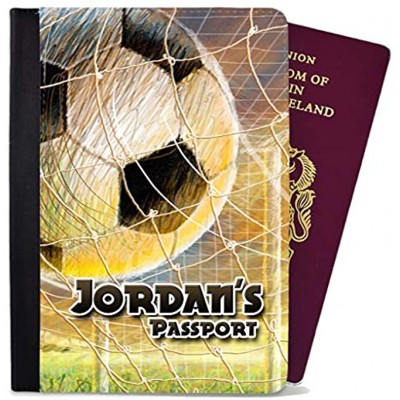Personalised Passport Cover Holder Children Design Football Any Name Text Holiday Accessory Gift 8