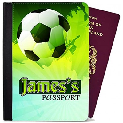 Personalised Passport Cover Holder Children Design Football Any Name Text Holiday Accessory Gift 46
