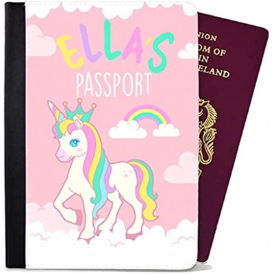 Personalised Passport Cover Holder Children Design Unicorn Any Name Text Holiday Accessory Gift 4