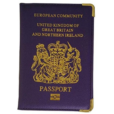 PU Leather UK European Passport Holder Protector Cover Cost-effective