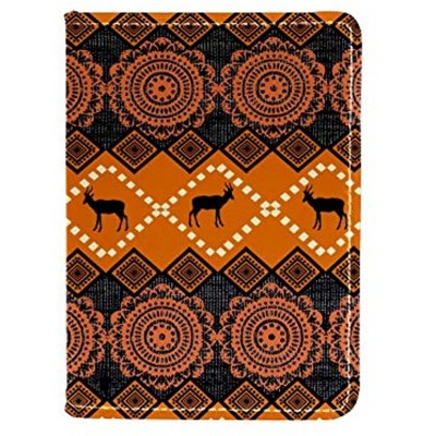 TIZORAX African Patterns Leather Passport Holder Cover Travel Wallet Cover