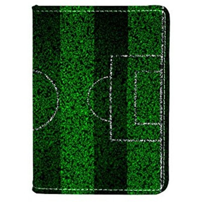TIZORAX Soccer Striped Field Passport Holder Travel Wallet Leather Card Case Cover