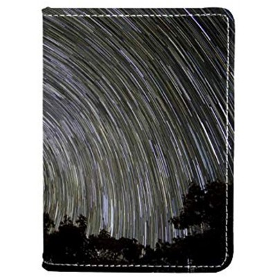 TIZORAX Tree with Spiral Stars Sky Leather Passport Holder Cover Travel Wallet Cover