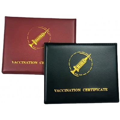 TOFBS 2 PCs 3x4 CDC Vaccine Card Protector 4x3 PU Leather Vaccine Record Card Holder to Protect Your CDC Immunization Record Card CDC Vaccination Passport Holder to Secure Your 4x3 CDC Vaccine Cards