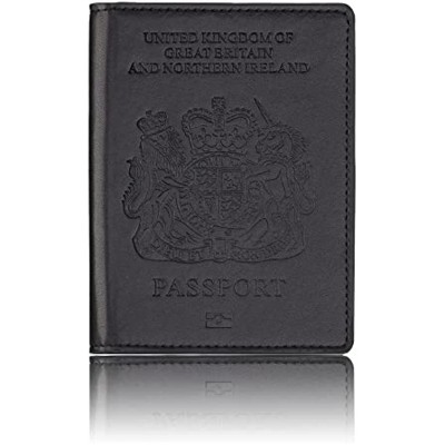 UK Passport and Vaccine Card Holder Combo PU Leather Passport Wallet with Vaccine Card Protector Travel Gifts for Women Men Black