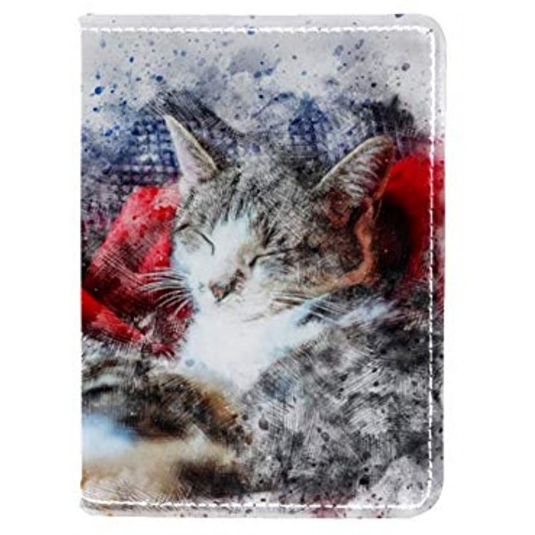 UK Passport Cover for Women and Men Blocking Leather Passport Holder Case Personalised Passport Cover RFID My First Passport Cover Cats 4.5x6.5inch