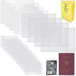UNOLIGA 12 Clear Plastic Credit Card Holder Bank Card Protector Sleeves 4 Transparent Passport Cover 4 International Vaccination Certificate Protective Cover for Men Women Children 20