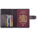 Young & Ming Unisex Passport Cover RFID Blocking Premium PU Leather Passport Holder Travel Wallet Case with Magnetic Buckle Dark Brown