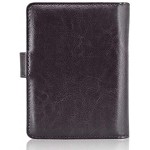 Young & Ming Unisex Passport Cover RFID Blocking Premium PU Leather Passport Holder Travel Wallet Case with Magnetic Buckle Dark Brown