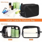 2 Layer Clear Toiletry Bag-DARIN Dry Wet Sperated Clear Makeup Cosmetic Bags for Travel Lightweight Portable Waterproof Wash Bag for Women and Men