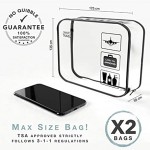 2 Pack Airport Security Toiletry Bags 100% Guaranteed TSA Approved Liquids Bag Hinged Opening Pockets for Men Women and Children X2