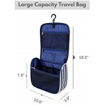 7Senses Hanging Toiletry Bag Large Capacity Travel Bag for Women and Men Toiletry Kit Cosmetic Bag Makeup Bag Travel Accessories,Navy Blue