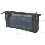 Anzirose Small Travel Toiletry Bag Case Meshy Transparent Pouch with Zipper for Man and Woman S 9.5x5x2in