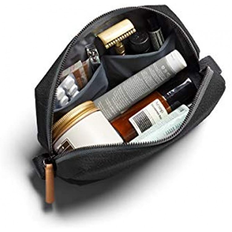 Bellroy Dopp Kit Toiletry Bag Zipper Closure Water-Resistant Lining Travel Wash Bag Internal Mesh Pocket Organization Charcoal