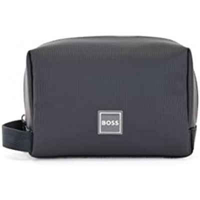 BOSS Mens Hyper RE Washbag Logo-patch washbag with lateral handle Size