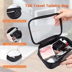 Clear Toiletry Bag ,DARIN 3Pack TPU Makeup Cosmetic Bag Waterproof Travel Liquid Bag for Air Flight Zipper Bathroom Wash Bag for Traveling Women and Men -Clear 1L+1M+1S …