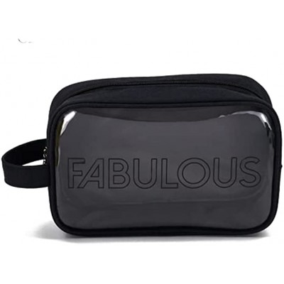 Clear Toiletry Bag ,DARIN Portable Large Clear Makeup Bags PVC Transparent Waterproof Cosmetic Wash Bag for Travel. Lightweight Travel Clear Bag for Women Girl and Men-Black