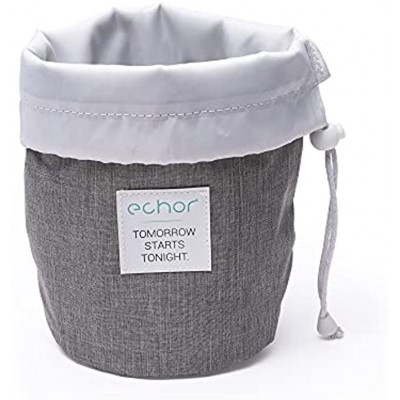 Echor Travel Cosmetics Wash Bag Drawstring Waterproof Toiletry Makeup Bag to Organise and Store Your end of Day Routine Essentials Grey and White