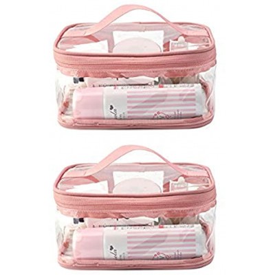 Enkrio 2 Pack Cosmetic Bags Waterproof Portable Toiletry Clear Bags Makeup Bag for Women for Vacation Transparent Makeup Toiletry Organizer Bag