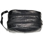 Genuine Real Leather Mens Wash Bag Gym Bag Overnight Bag Black