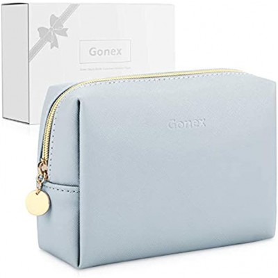 Gonex Small Makeup Bag Travel Toiletries Bag Leather Cosmetic Pouch Waterproof for Women Ladies Girls Gifts with Gift Box Portable Daily Storage Organzier