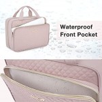 Hanging Toiletry Bag BAGSMART Toiletry Bag for Women with Makeup Brush Bag Water-Resistant Travel Makeup Bag with Hanging Hook for Full Sized Toiletries Makeup Brushes Travel Accessories Pink