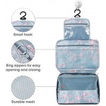 Hanging Travel Toiletry Bag,Flamingo Wash Bag Portable Make Up Bag for Women,Large Capacity Cosmetic Bag Perfect for Travel Daily Use